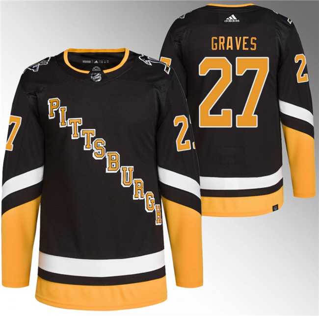 Men%27s Pittsburgh Penguins #27 Ryan Graves Black 2021-22 Alternate Primegreen Stitched Jersey